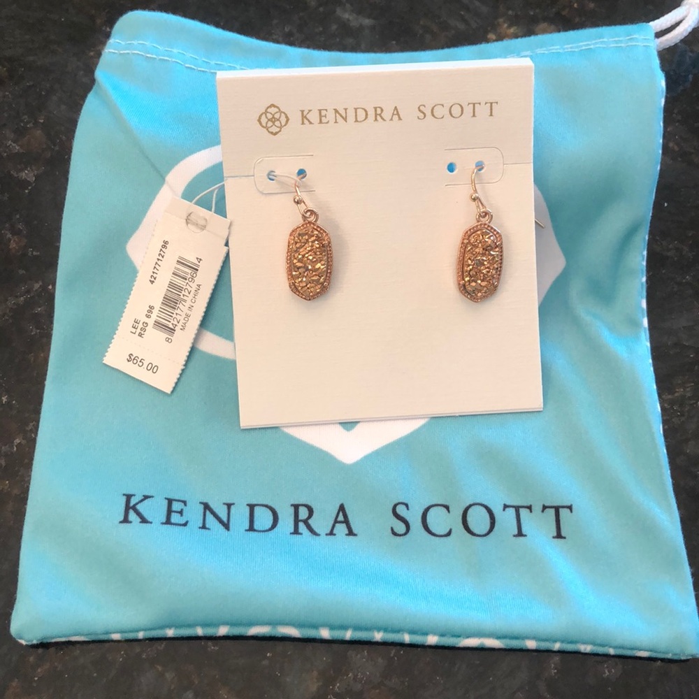 NWT Lee Rose Gold Drop Earrings